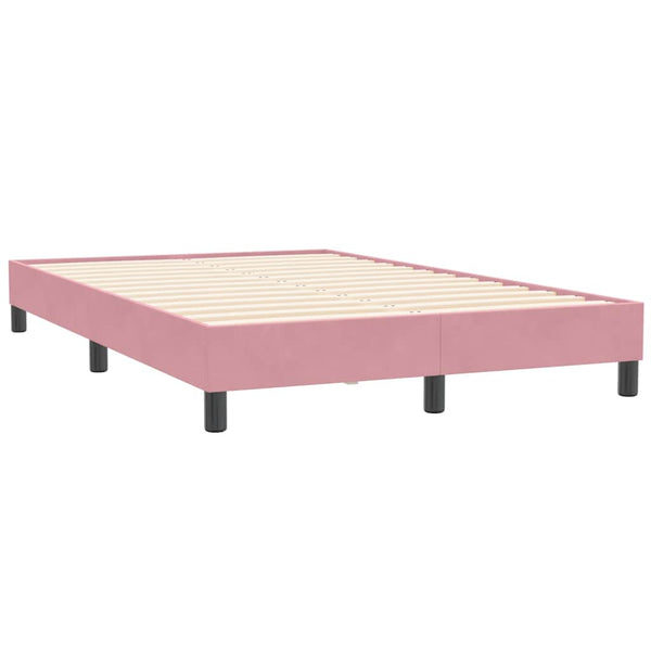 vidaXL Lit double tapissier avec matelas velours rose 120x210 cm