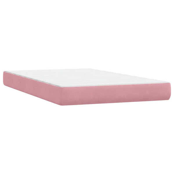 vidaXL Lit double tapissier avec matelas velours rose 120x210 cm