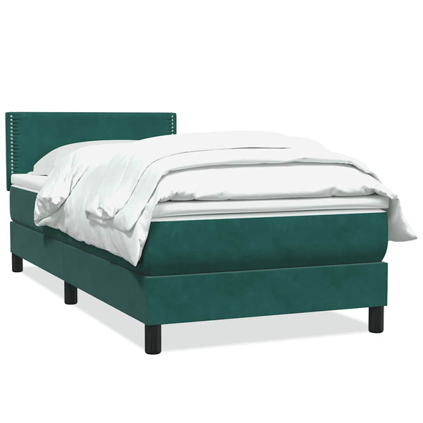 Boxspringbett Dunkelgrün 100x210 cm Samt