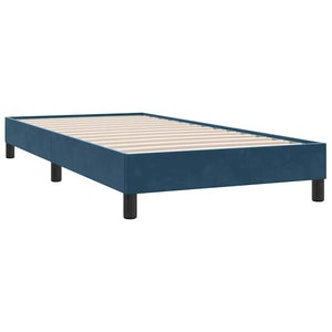 vidaXL Lit boxspring avec matelas Velours bleu foncé 100x210 cm