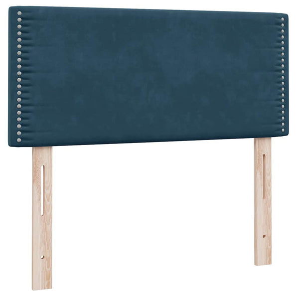 vidaXL Lit boxspring avec matelas Velours bleu foncé 100x210 cm