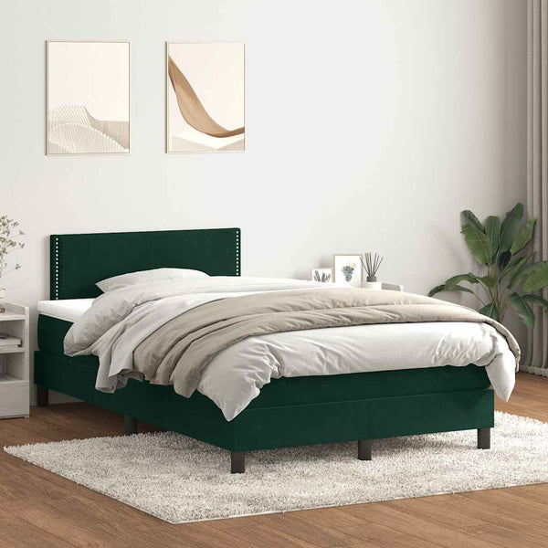 Boxspringbett Dunkelgrün Samt 120x210 cm