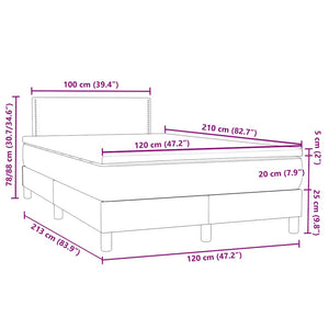 Boxspringbett mit Matratze Dunkelblau 120x210 cm