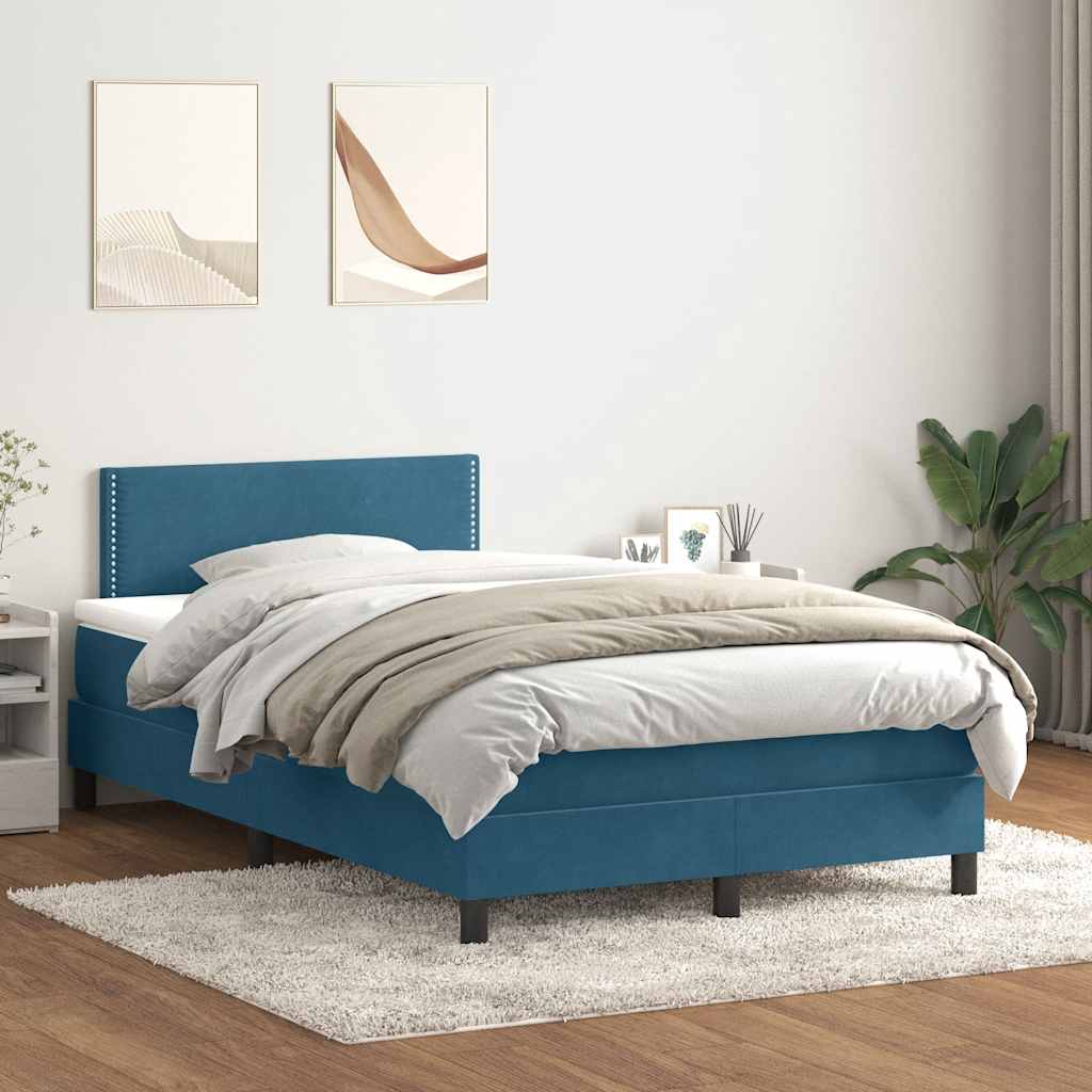 Boxspringbett mit Matratze Dunkelblau 120x210 cm