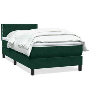 vidaXL Lit coffre avec matelas Vert foncé 100x220 cm Velours