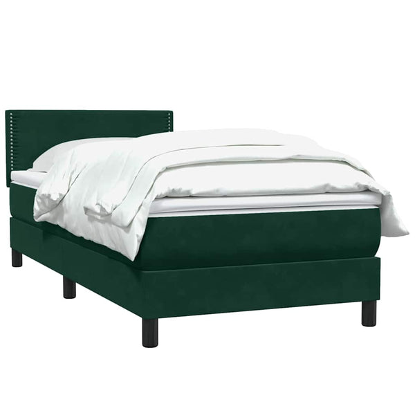 vidaXL Lit coffre avec matelas Vert foncé 100x220 cm Velours