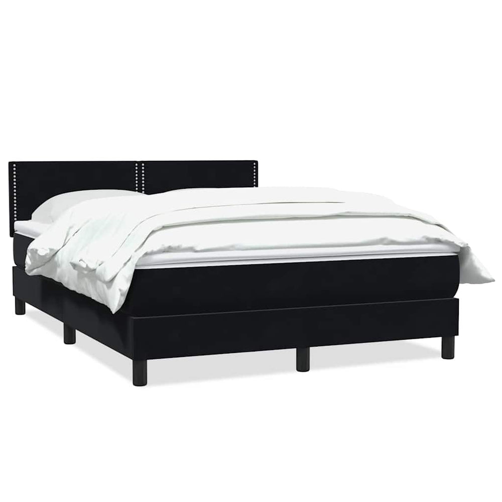 vidaXL Lit coffre avec matelas Noir 160x220 cm Velours