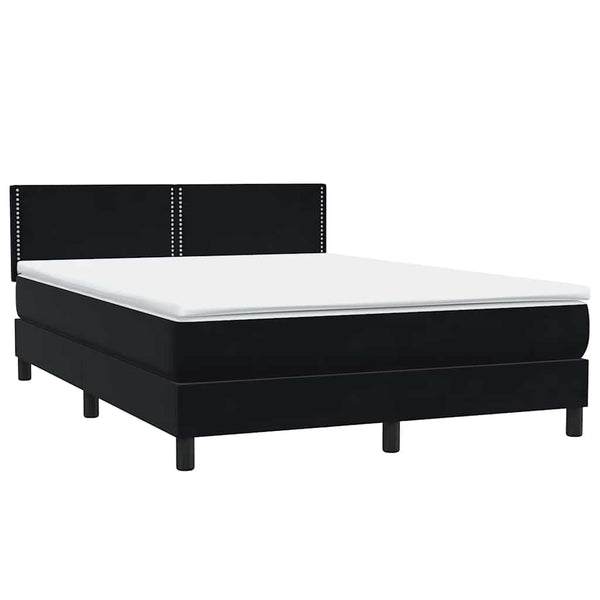 Boxspringbett mit Matratze Schwarz 160x220 cm Samt