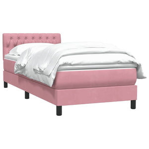 vidaXL Lit double tapissier avec matelas Rose 100x210 cm Velours