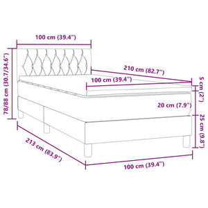 vidaXL Lit double tapissier avec matelas Rose 100x210 cm Velours