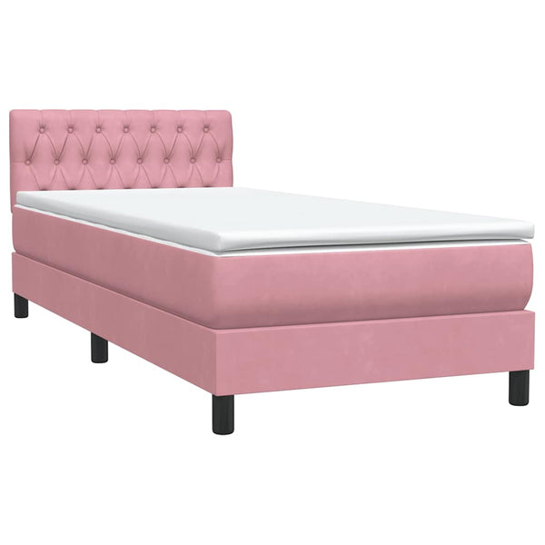 vidaXL Lit double tapissier avec matelas Rose 100x210 cm Velours