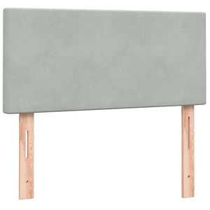 Boxspringbett mit LED Hellgrau 80x210 cm Samt