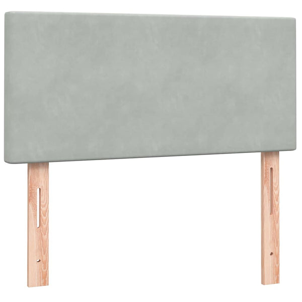 Boxspringbett mit LED Hellgrau 80x210 cm Samt