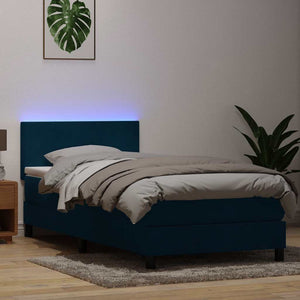 Boxspringbett mit LED Dunkelblau 80x210 cm