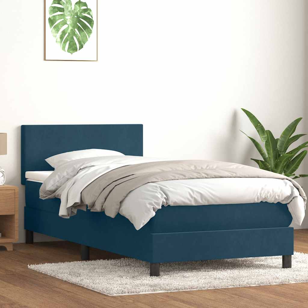 Boxspringbett mit LED Dunkelblau 80x210 cm
