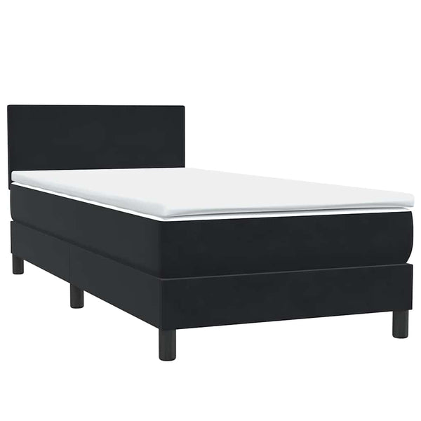 Boxspringbett mit LED Schwarz 90x210 cm Samt