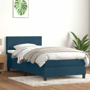 Boxspringbett mit LED Dunkelblau 90x210 cm