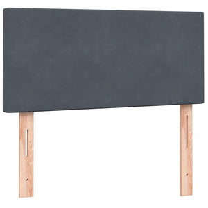 Boxspringbett mit LED 100x210 cm Dunkelgrau Samt