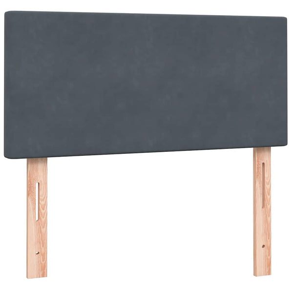 Boxspringbett mit LED 100x210 cm Dunkelgrau Samt