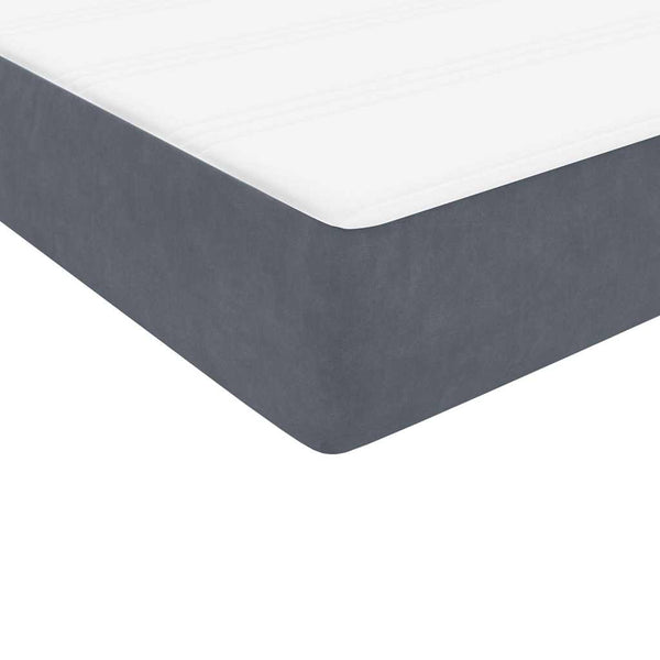 Boxspringbett mit LED 100x210 cm Dunkelgrau Samt