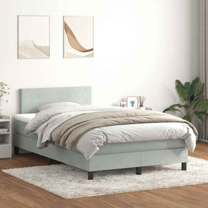 Boxspringbett mit Matratze & LED Hellgrau 120x210 cm
