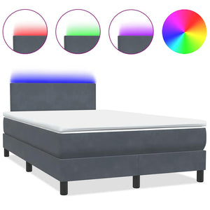 Boxspringbett mit LED Dunkelgrau 120x210 cm
