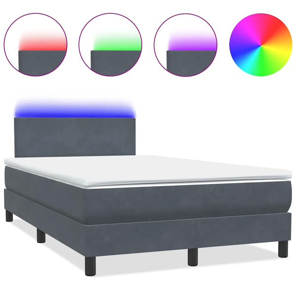 Boxspringbett mit LED Dunkelgrau 120x210 cm