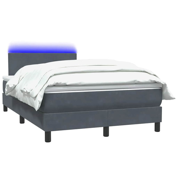 Boxspringbett mit LED Dunkelgrau 120x210 cm