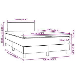 Boxspringbett mit LED Dunkelgrau 120x210 cm
