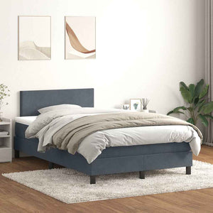 Boxspringbett mit LED Dunkelgrau 120x210 cm