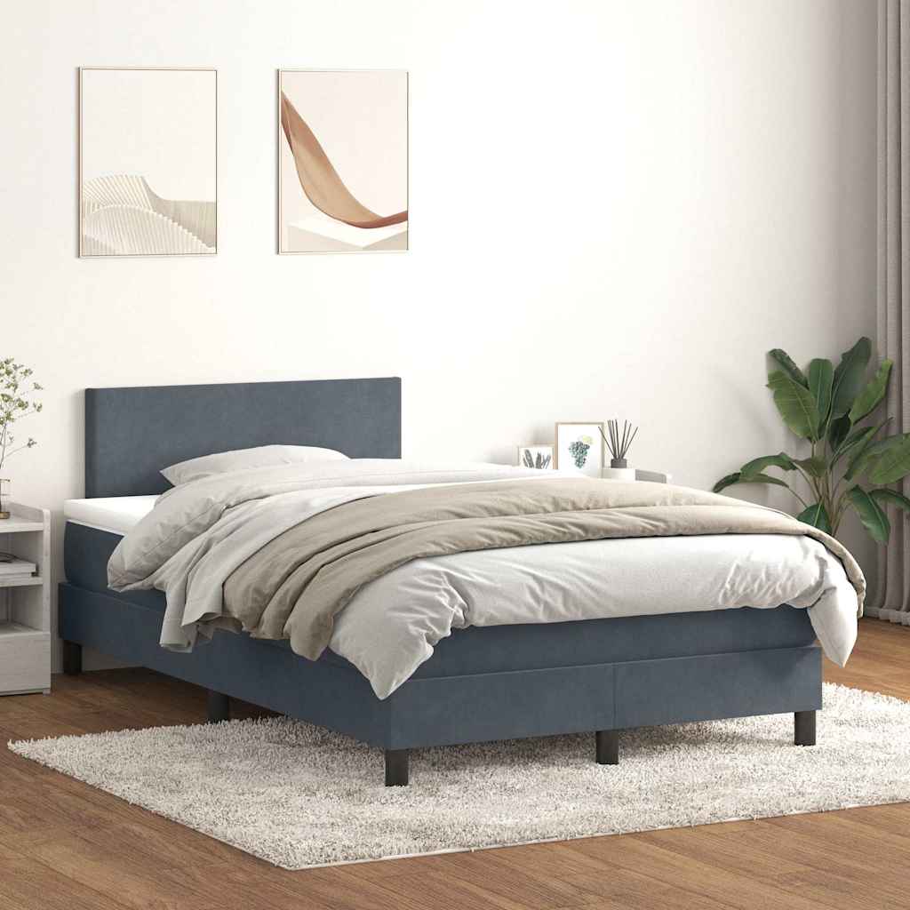 Boxspringbett mit LED Dunkelgrau 120x210 cm