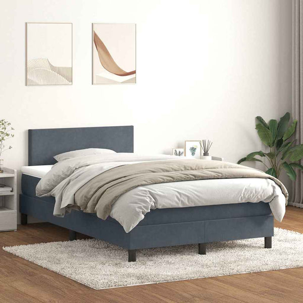 Boxspringbett mit LED Dunkelgrau 120x210 cm