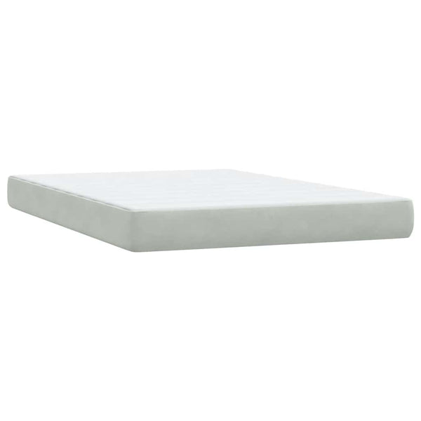 Boxspringbett mit Matratze & LED Hellgrau 140x210 cm
