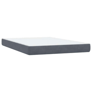 Boxspringbett mit LED Dunkelgrau 140x210 cm Samt