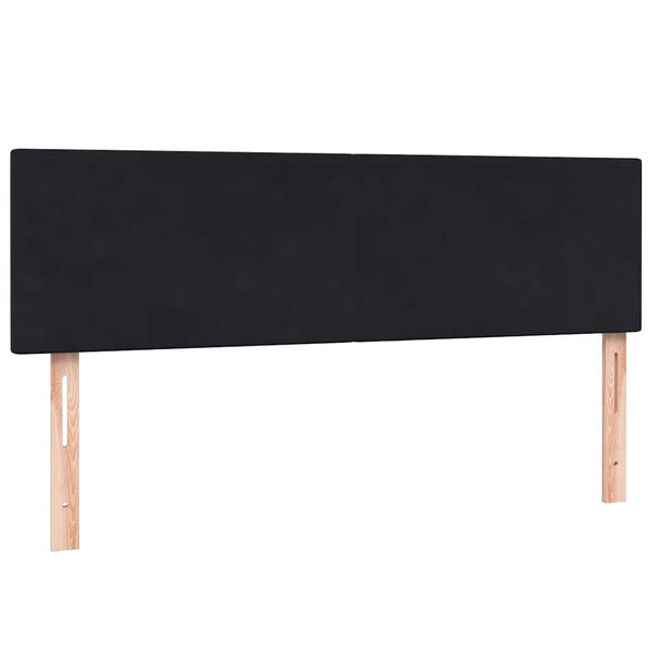 Boxspringbett mit LED Schwarz 140x210 cm Samt