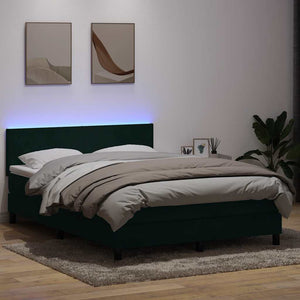 Boxspringbett mit LED Dunkelgrün 140x210 cm