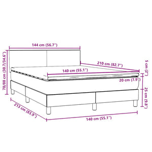 Boxspringbett Rosa 140x210 cm mit LED