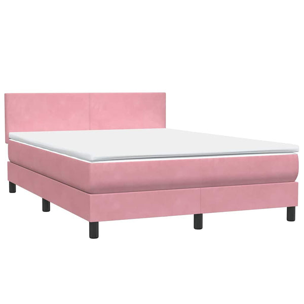 Boxspringbett Rosa 140x210 cm mit LED