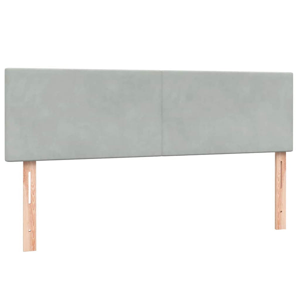Boxspringbett mit LED Hellgrau 160x210 cm Samt