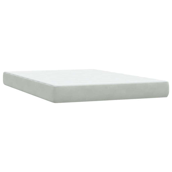 Boxspringbett mit LED Hellgrau 160x210 cm Samt