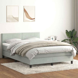Boxspringbett mit LED Hellgrau 160x210 cm Samt