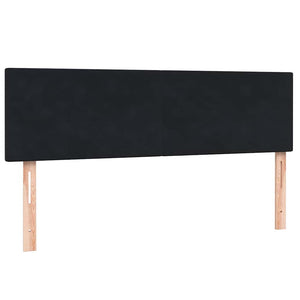Boxspringbett mit LED Schwarz 160x210 cm Samt