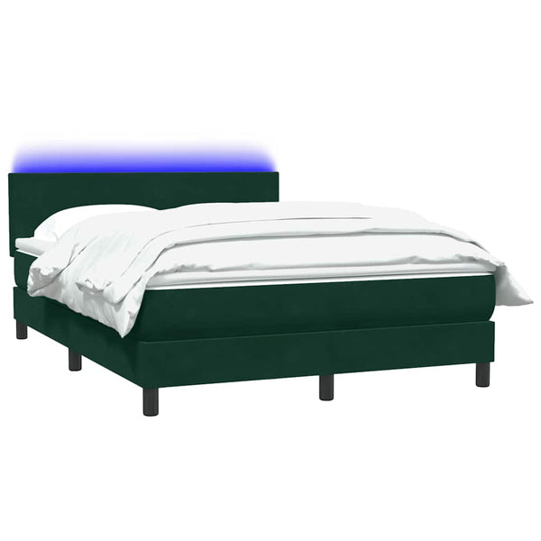 Boxspringbett mit LED Dunkelgrün 160x210 cm