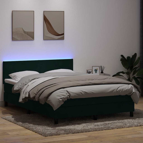 Boxspringbett mit LED Dunkelgrün 160x210 cm