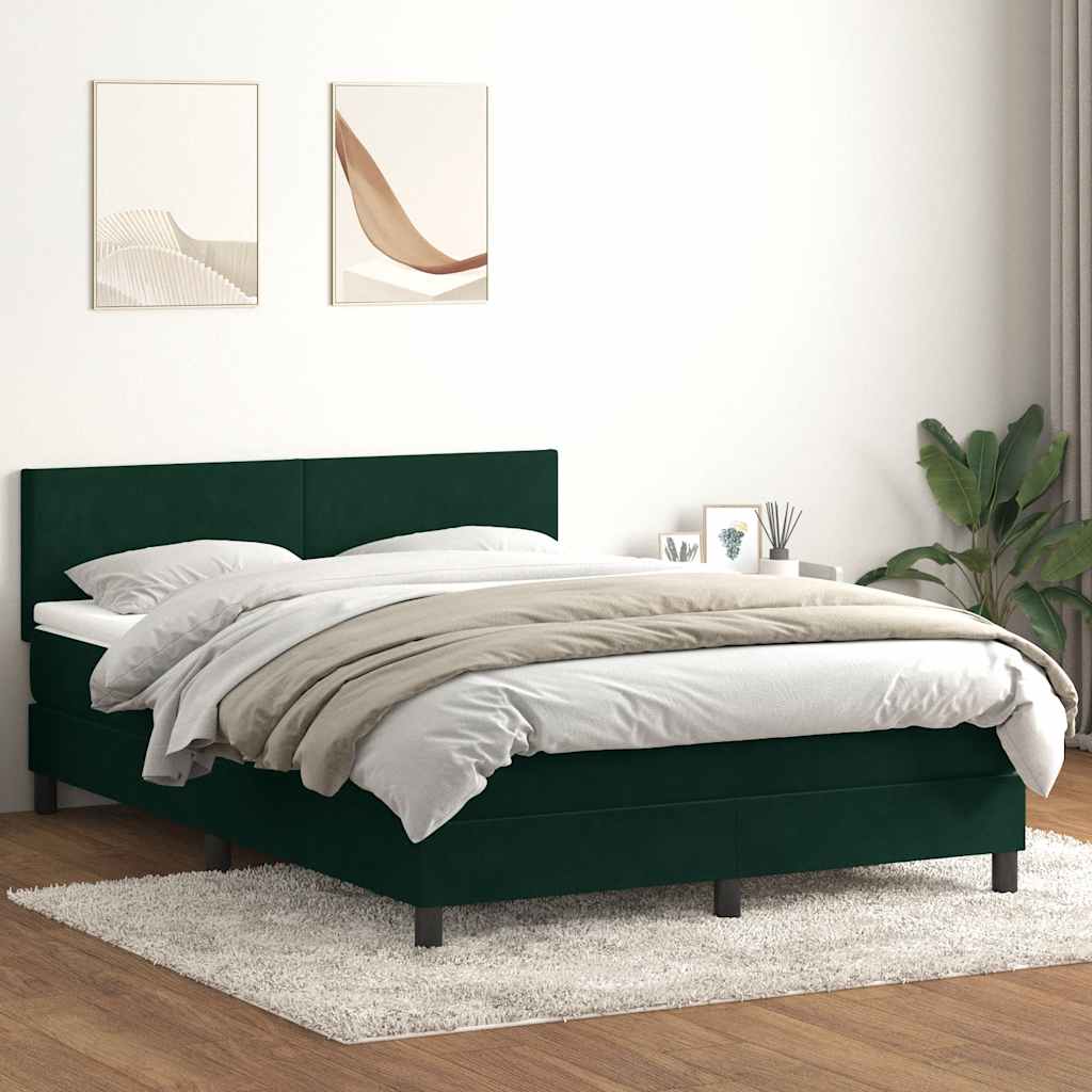 Boxspringbett mit LED Dunkelgrün 160x210 cm