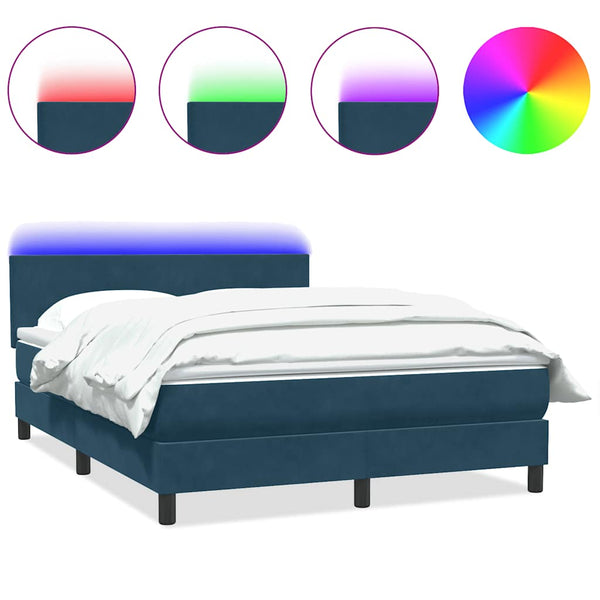 Boxspringbett mit LED Dunkelblau 160x210 cm