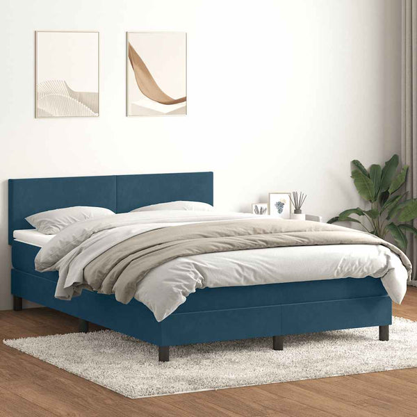 Boxspringbett mit LED Dunkelblau 160x210 cm