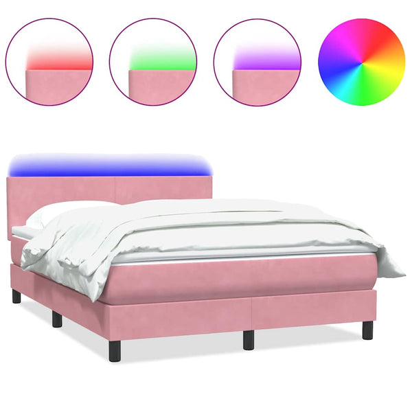 Boxspringbett Rosa mit LED 160x210 cm Samt