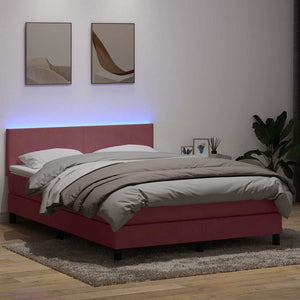 Boxspringbett Rosa mit LED 160x210 cm Samt