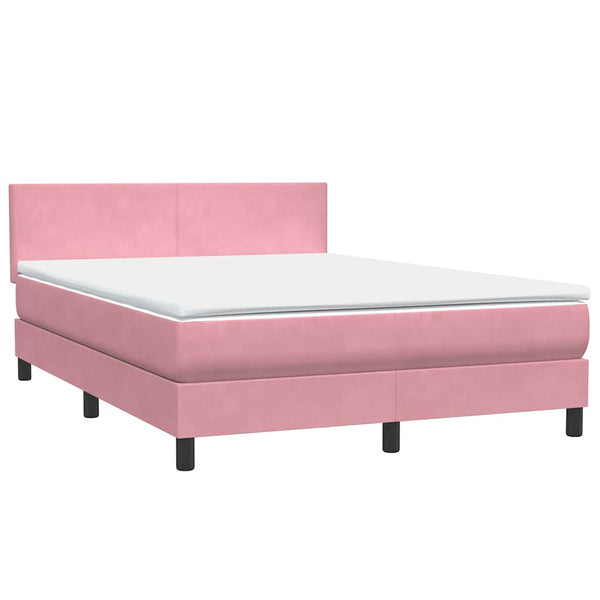 Boxspringbett Rosa mit LED 160x210 cm Samt